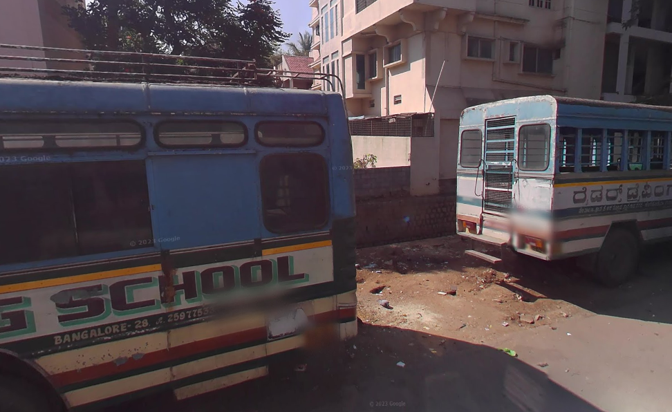 Buses parked near the drain. Image source : Google Street View